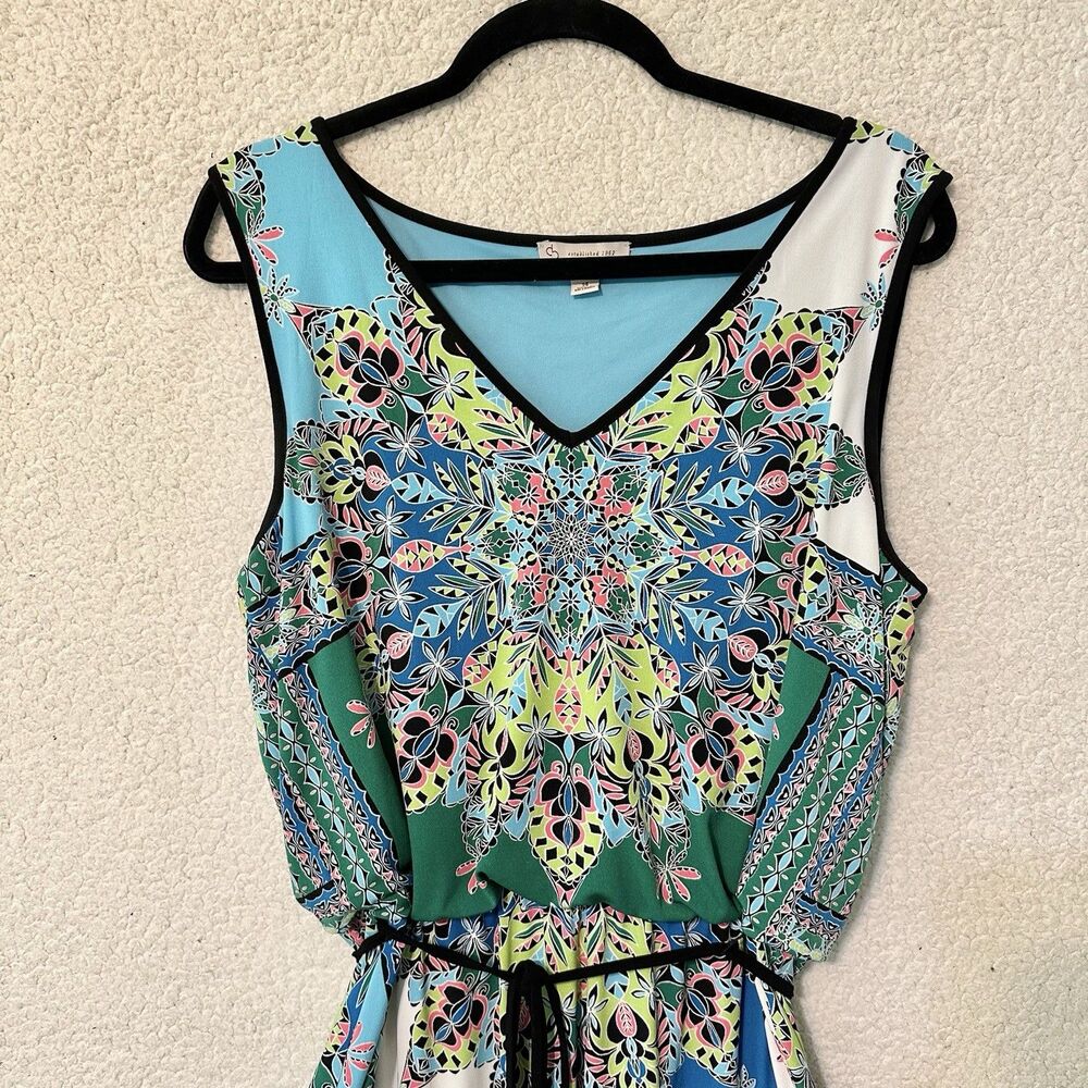 Dress Barn Womens Maxi Dress Size 14 Sleeveless Multicolor Pullover Multicolor - Picture 2 of 13